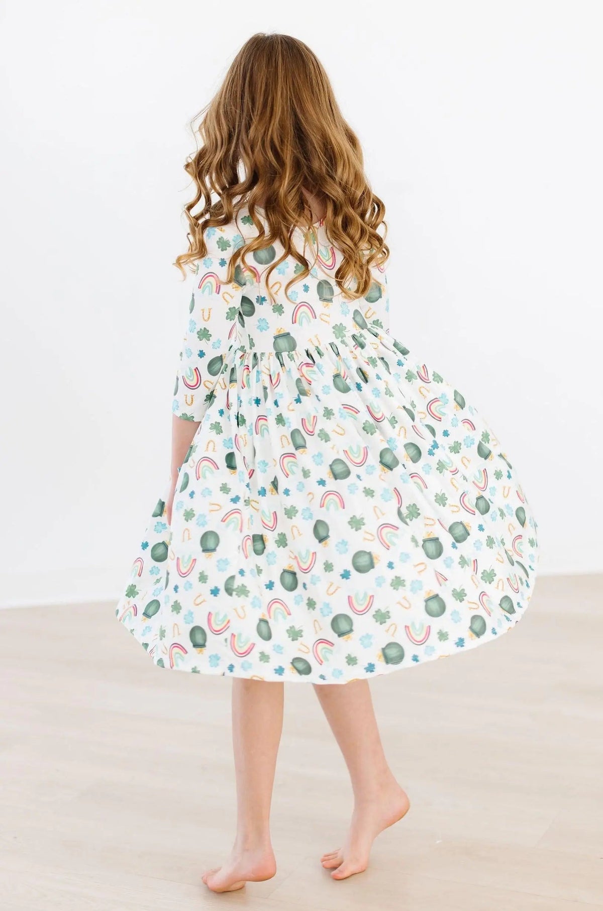 Mila & Rose ® Luck of the Irish 3/4 Sleeve Pocket Twirl Dress - 