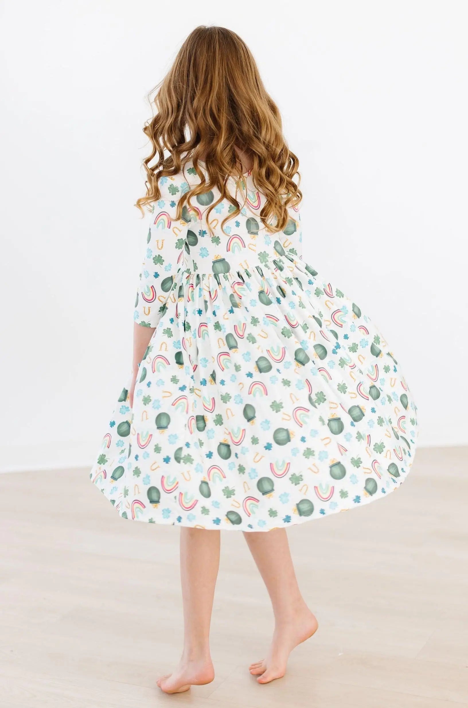 Mila & Rose ® Luck of the Irish 3/4 Sleeve Pocket Twirl Dress - 