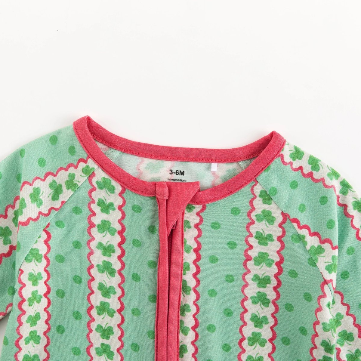 Dreamlet Lucky Clovers Convertible Zip Footies Baby Sleepwear Bamboo - Everetts Place Boutique - 