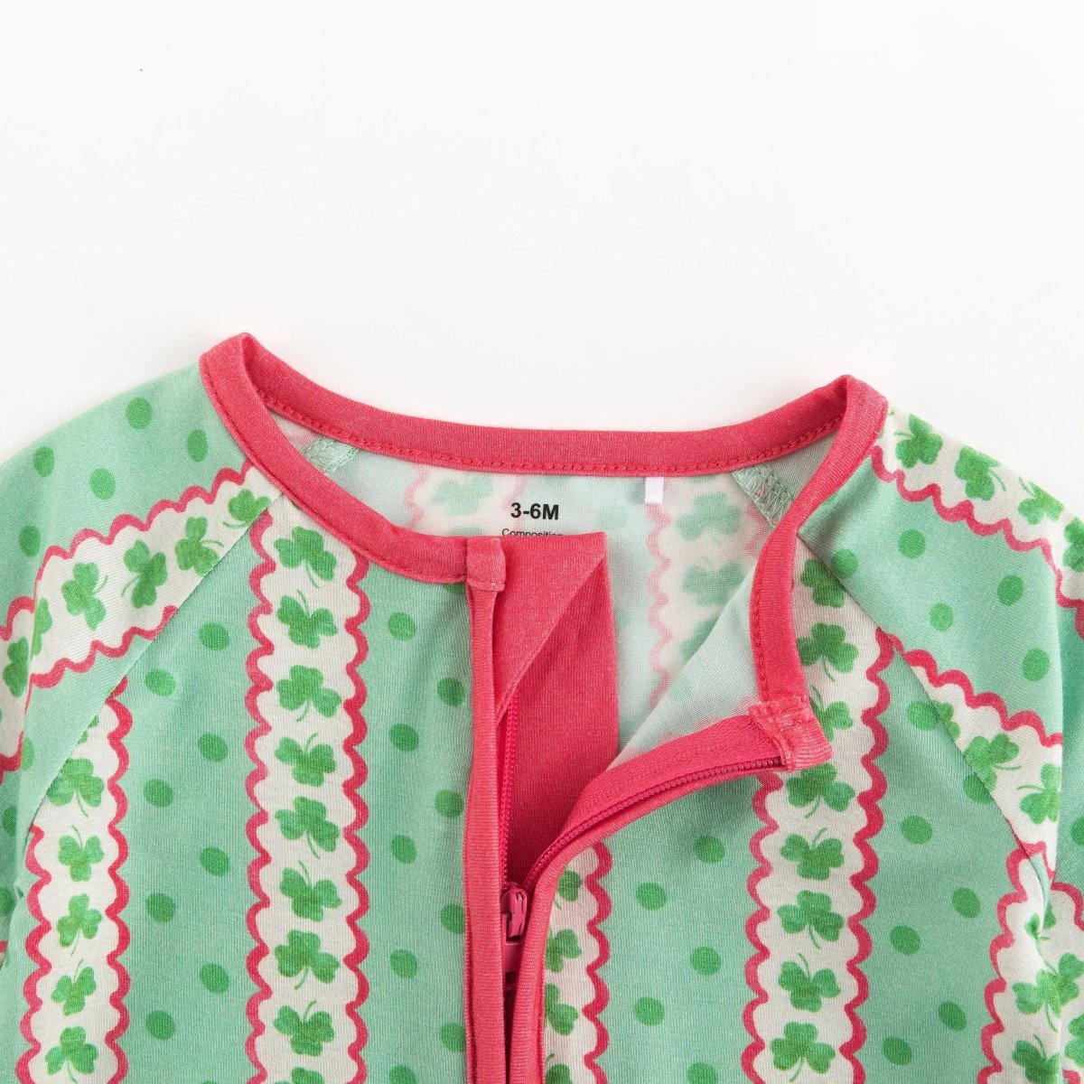 Dreamlet Lucky Clovers Convertible Zip Footies Baby Sleepwear Bamboo - Everetts Place Boutique - 