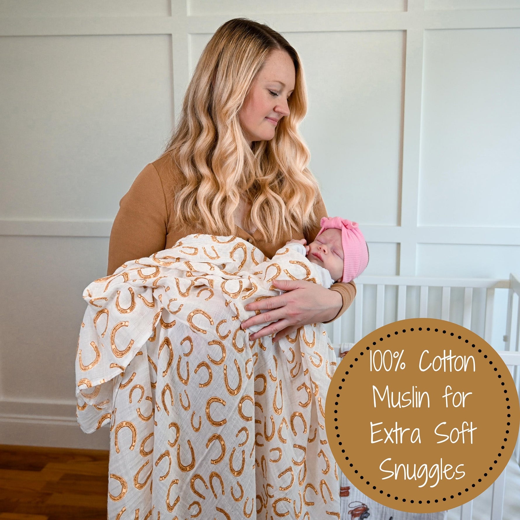 LollyBanks Lucky Horseshoe Swaddle BlanketEveretts Place