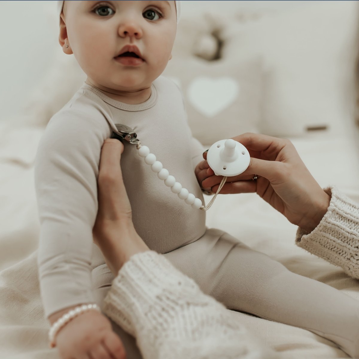 Bleu La La Lulababe Premium Beaded Pacifier Clip CPSIA Tested Safety Compliant - Everetts Place Boutique - 