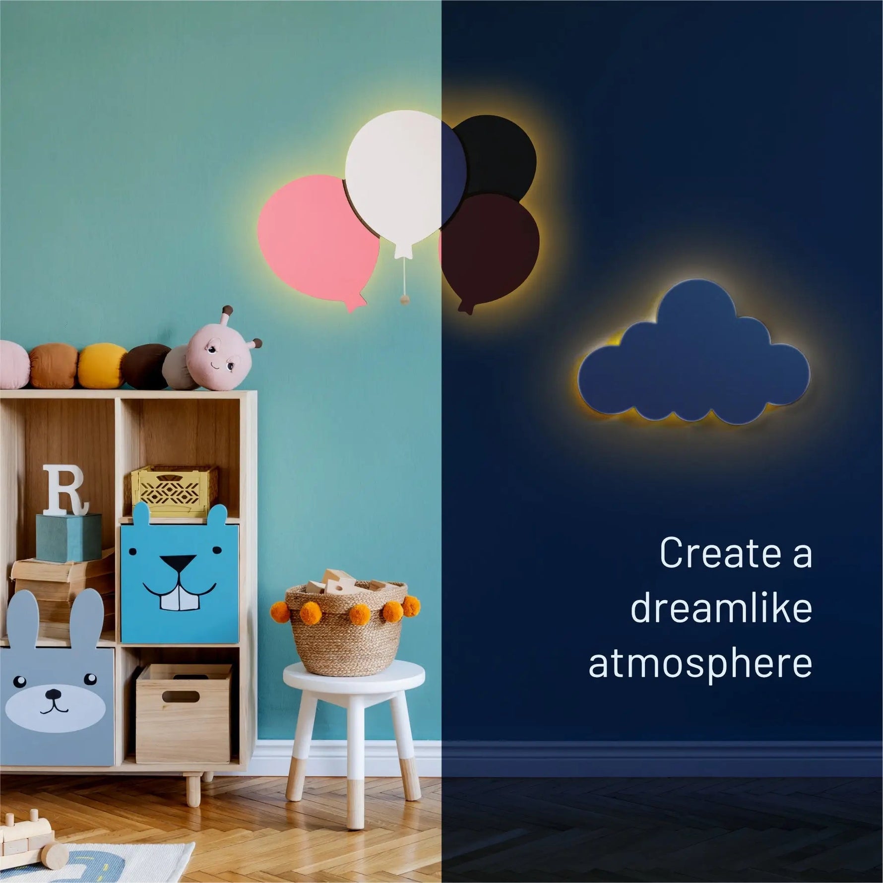 Lumieworld LumiDreams Balloon Wall Light | Safe LED Nursery Nightlight - 