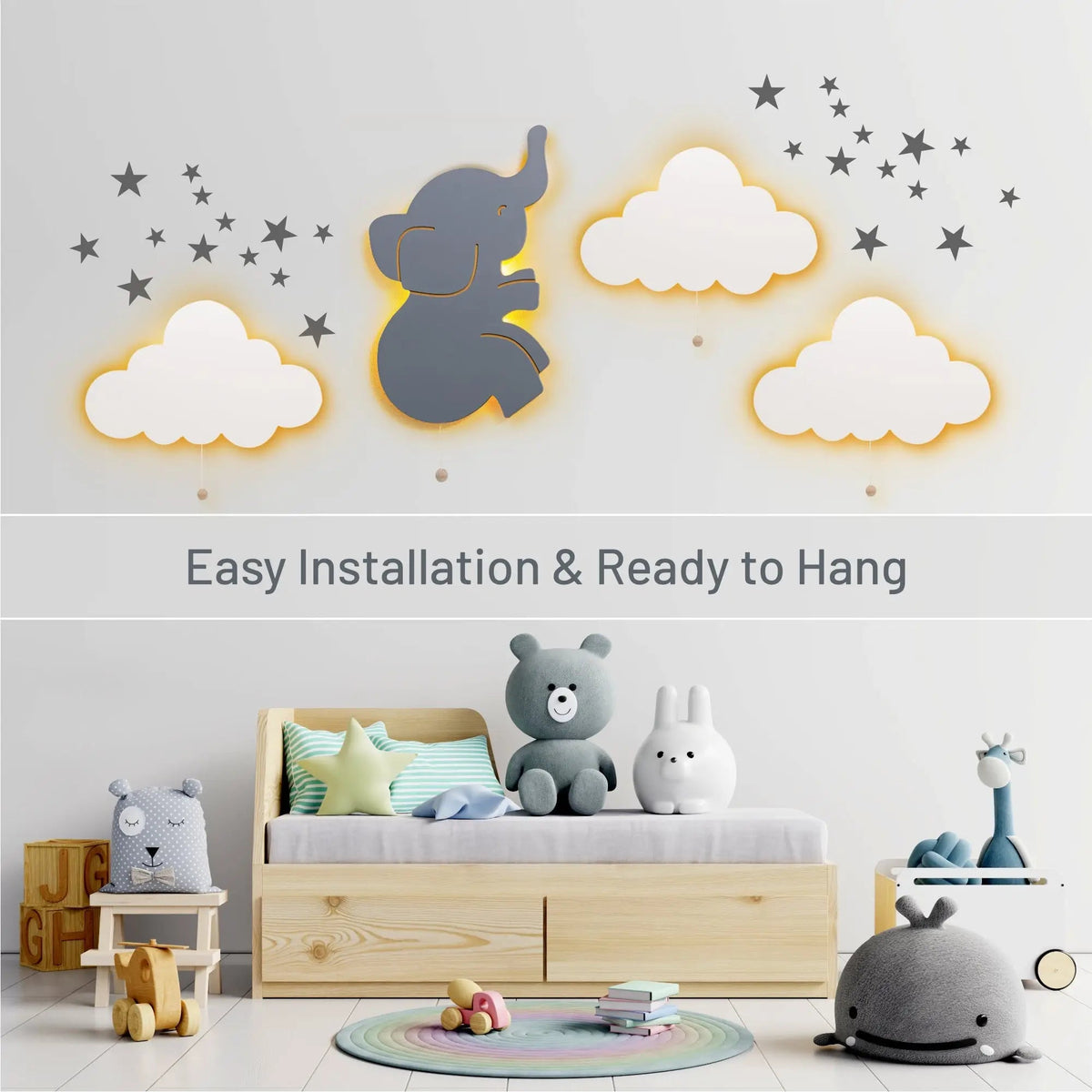 Lumieworld LumiDreams Elephant Wall Light for Kids Decor Night Light LED - 