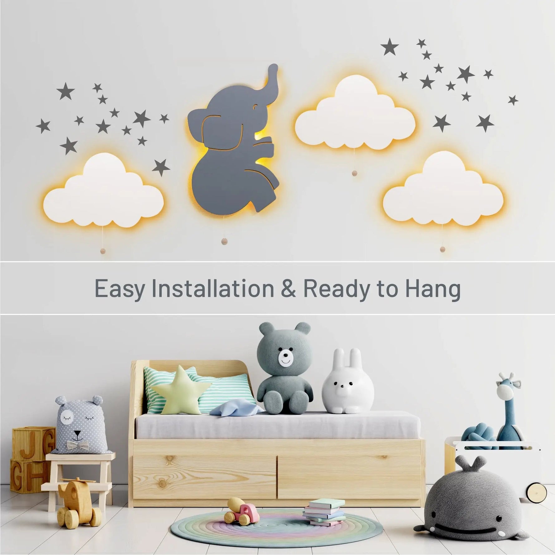 Lumieworld LumiDreams Elephant Wall Light for Kids Decor Night Light LED - 