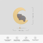 Lumieworld LumiDreams Hand Painted Wood Elephant Moon Wall Light for Kids LED Nightlight - 