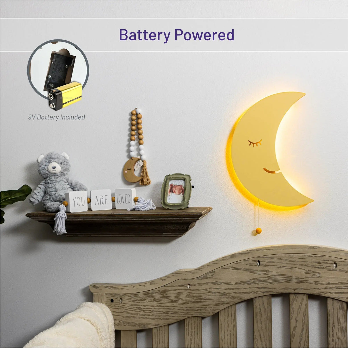 Lumieworld LumiDreams Moon LED Wall Light For Kids Decor Nightlight - 