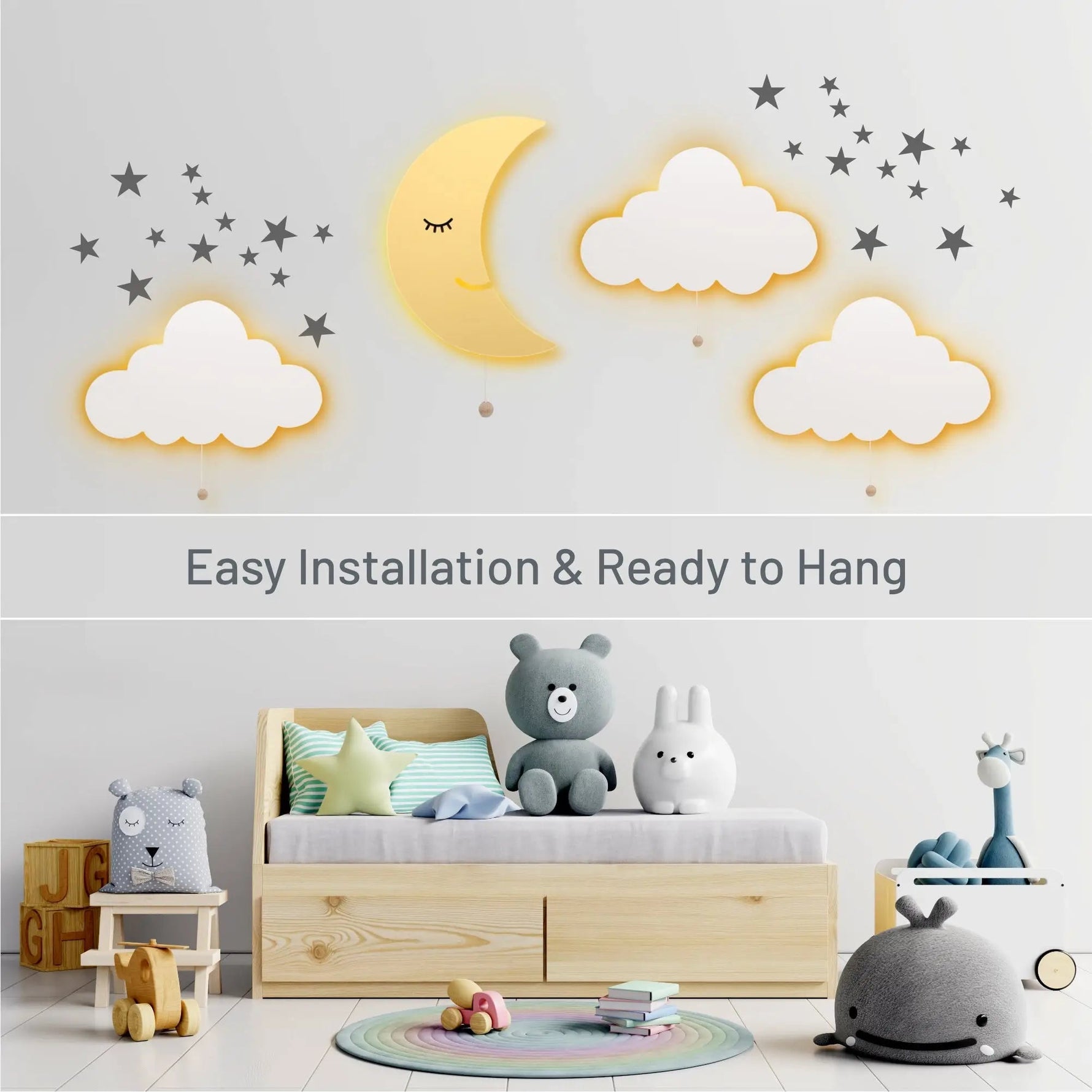 Lumieworld LumiDreams Moon LED Wall Light For Kids Decor Nightlight - 