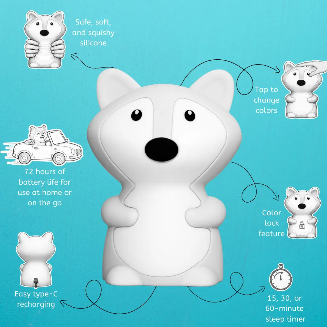 Lumieworld Lumieworld Fiona The Fox Night Light Soft Colorful For Kids - 