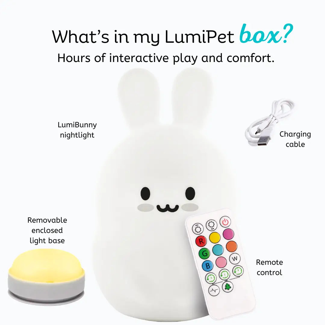 Lumieworld LumiPets® Baxter the Bunny - Children's Touch Night Light - 