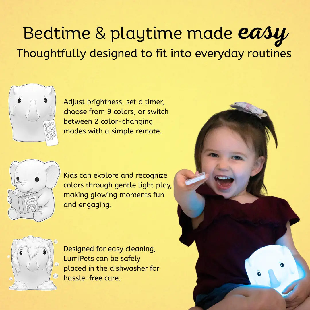 Lumieworld LumiPets Eggbert Elephant Touch Night Light for Kids - 