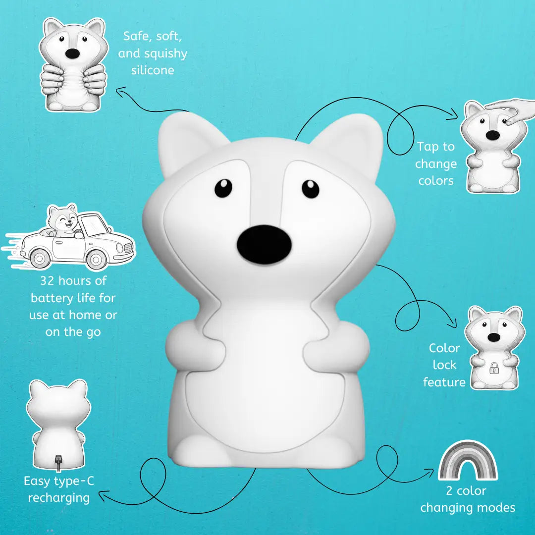 Lumieworld LumiPets® Felix the Fox - Children's Touch Night Light Junior - 