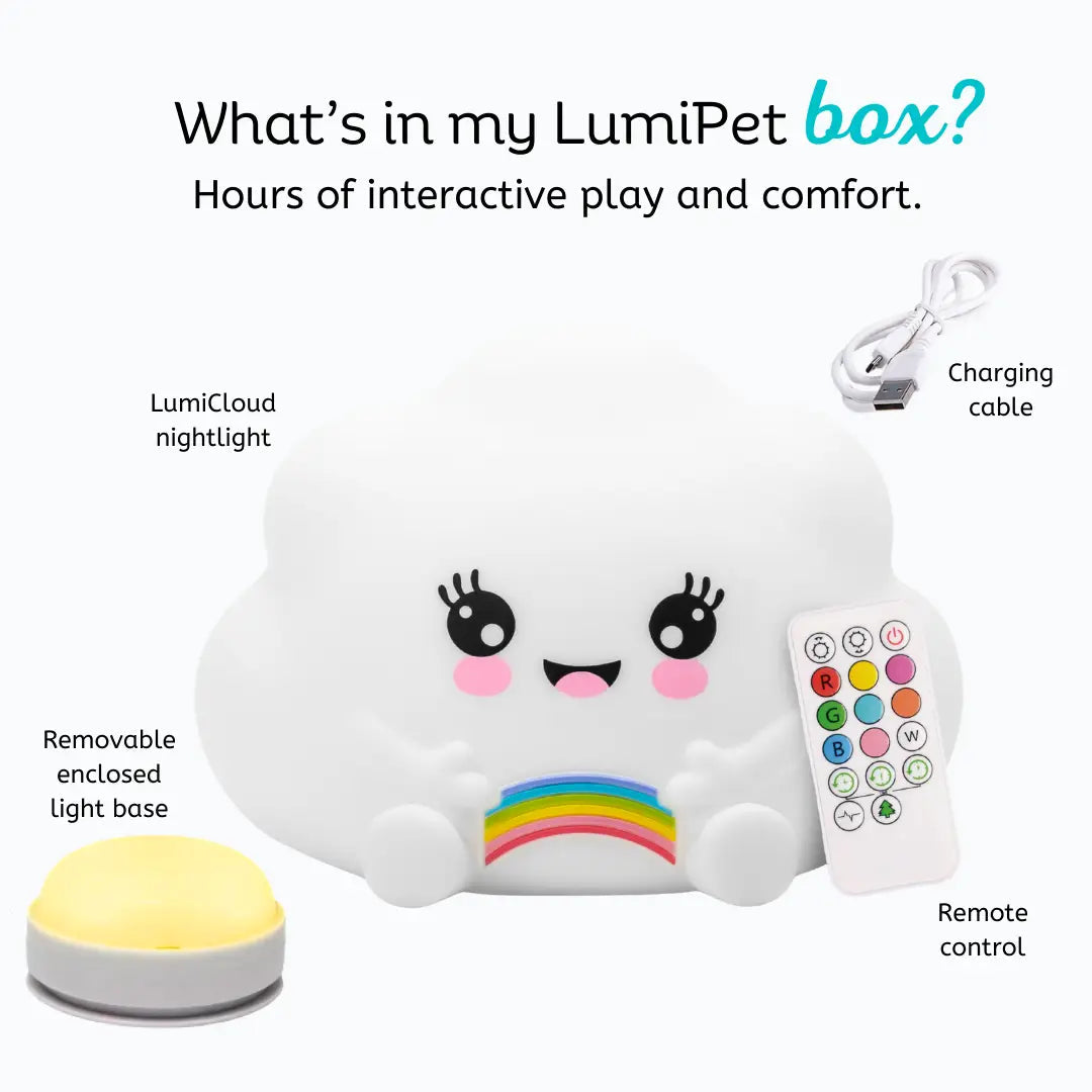 Lumieworld LumiPets® Kawaii Cloud - Children's Nursery Touch Night Light - 