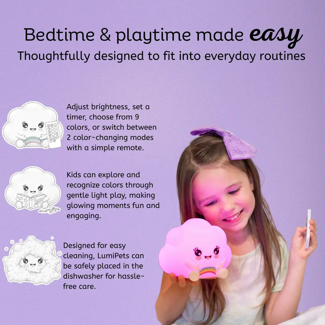 Lumieworld LumiPets® Kawaii Cloud - Children's Nursery Touch Night Light - 