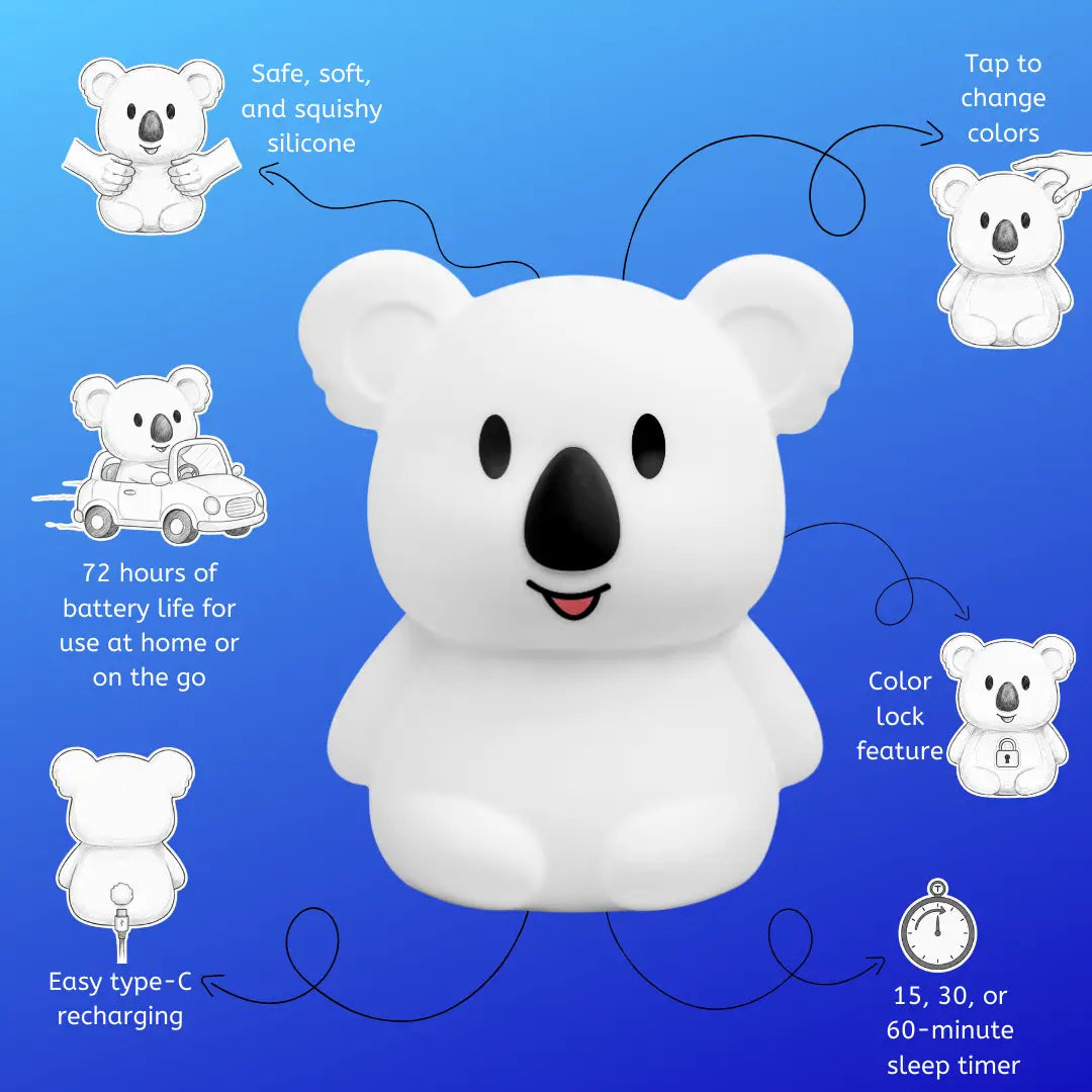 Lumieworld LumiPets® Keith the Koala - Children's Touch Night Light - 
