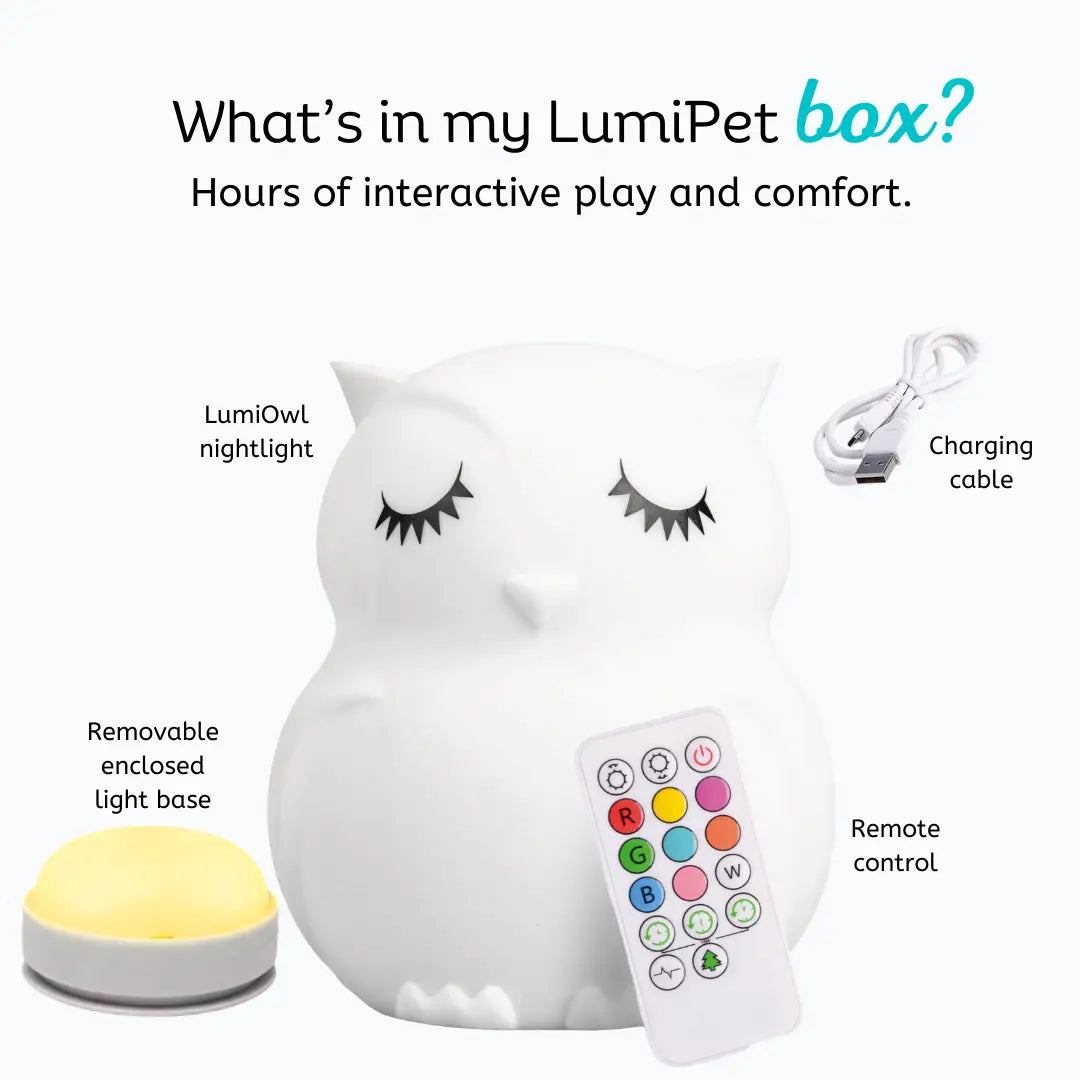 Lumieworld LumiPets Opal Owl Night Light For Nurseries And Kids Rooms - 