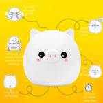 Lumieworld LumiPets Percy The Pig Kids Touch Night Light For Playtime - 