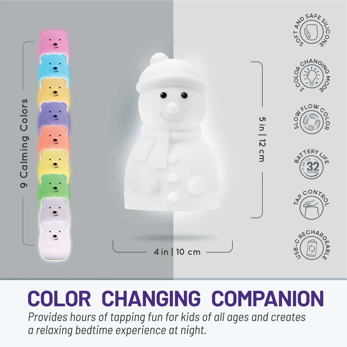 Lumieworld LumiPets Stanley the Snowman Touch Night Light for Kids Junior - 
