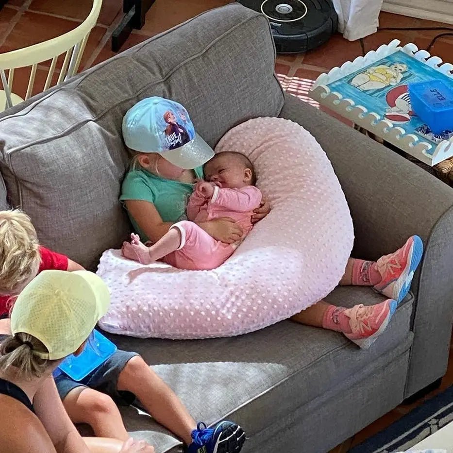 Luna Lullaby Luna Lullaby Nursing Pillow Cover Ivory Dot Soft Plush Minky - Everetts Place Boutique - 