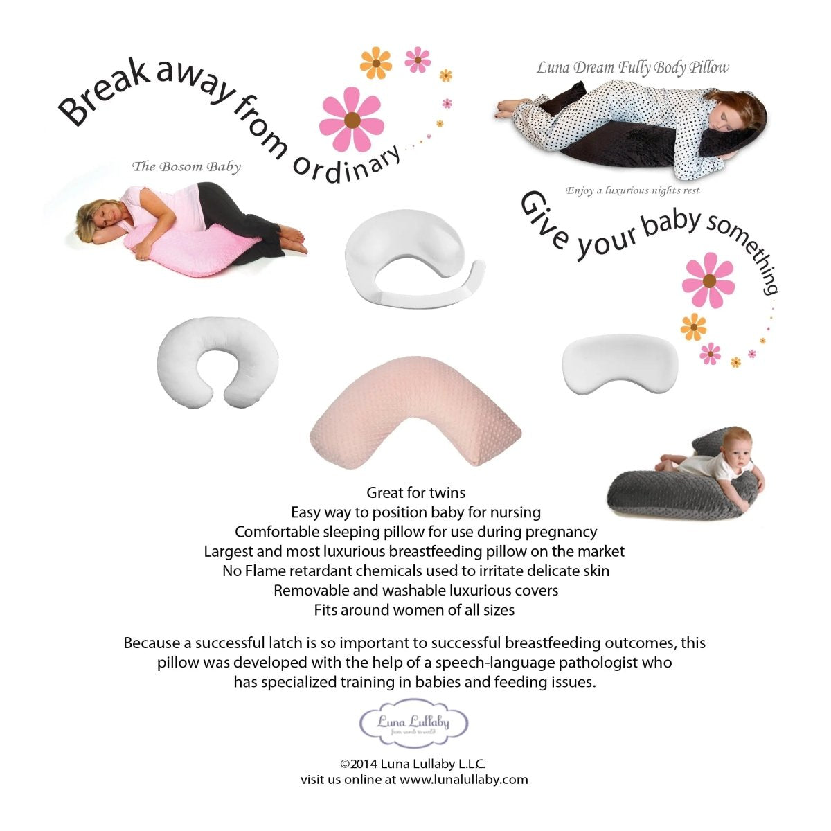 Luna Lullaby Luna Lullaby Nursing Pillow Premium Swinging Sloth Comfort - Everetts Place Boutique - 