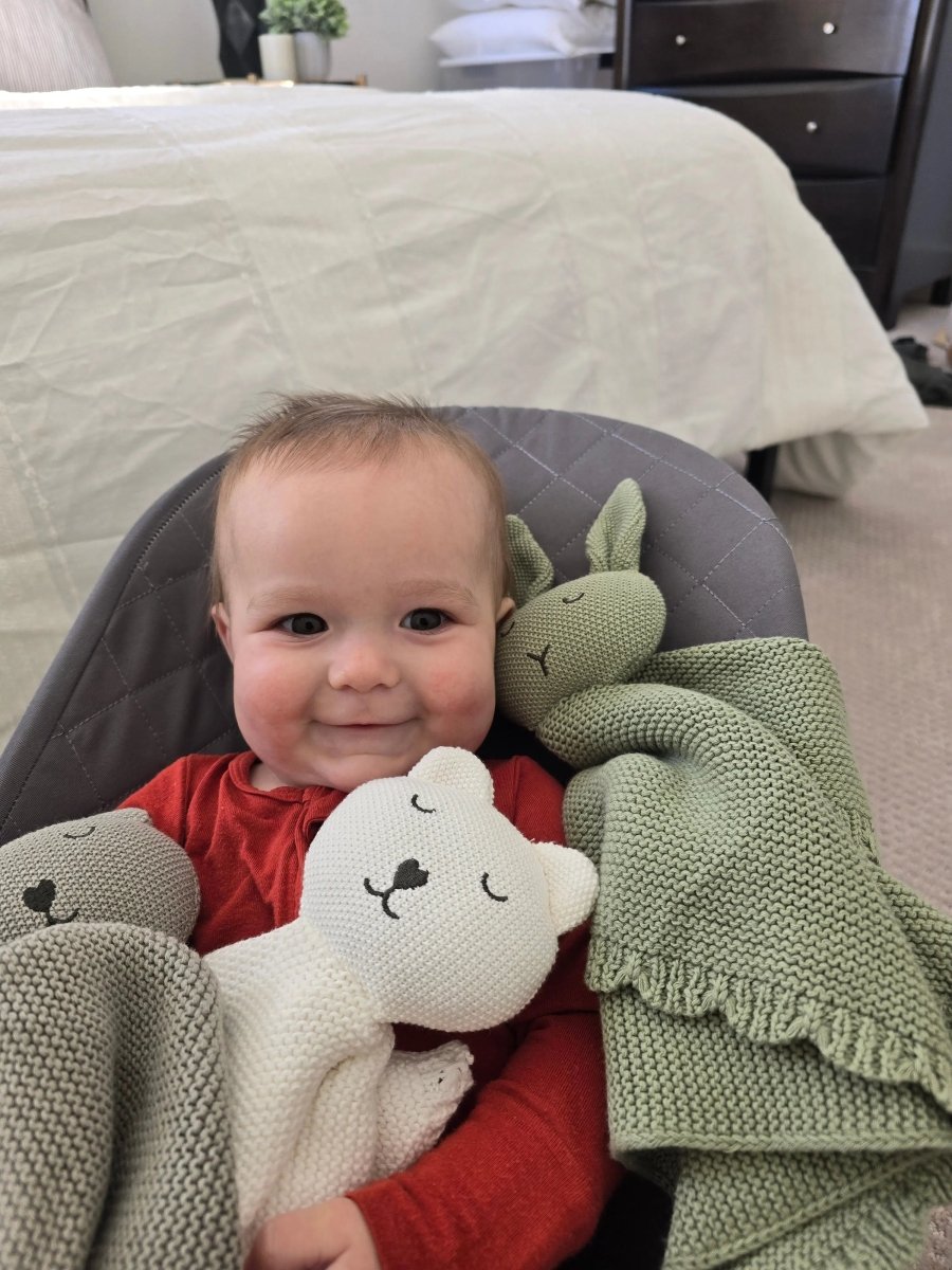 Luna Lullaby Luna Lullaby Snuggle Lovie Bunny Bear Light Olive Baby - Everetts Place Boutique - 