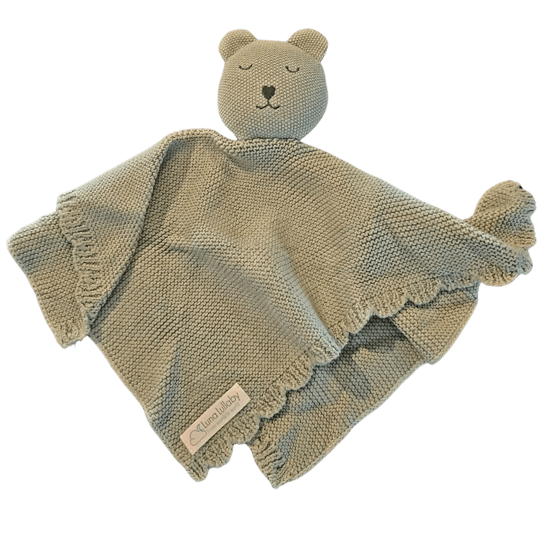 Luna Lullaby Luna Lullaby Snuggle Lovie Bunny Bear Light Olive Baby - Everetts Place Boutique - 