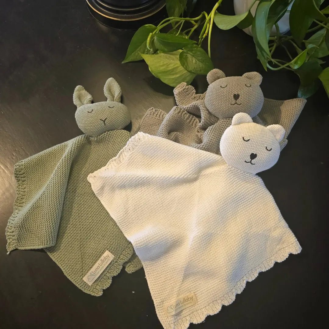 Luna Lullaby Luna Lullaby Snuggle Lovie Bunny Bear Light Olive Baby - Everetts Place Boutique - 