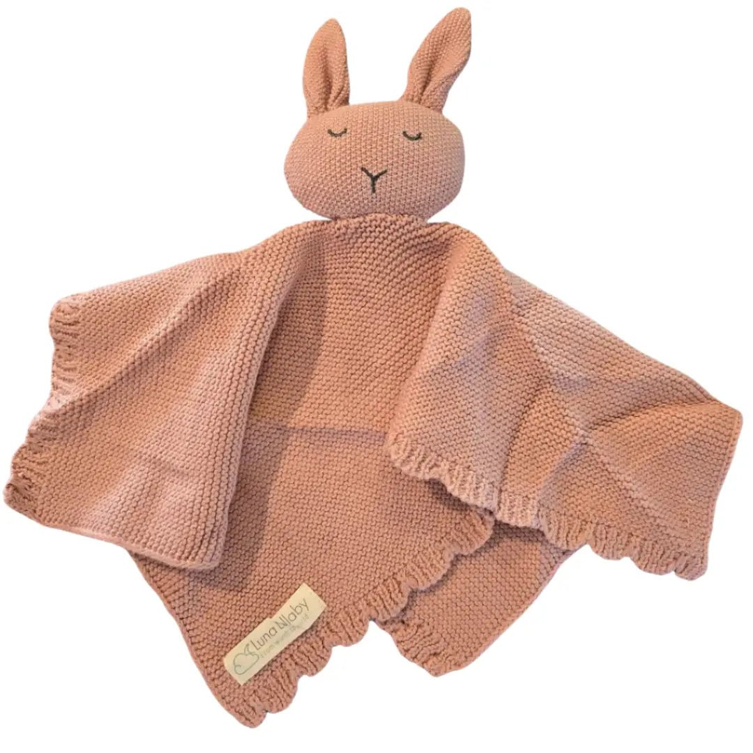 Luna Lullaby Luna Lullaby Snuggle Lovie Bunny Bear Medium Pink Lovey - Everetts Place Boutique - 