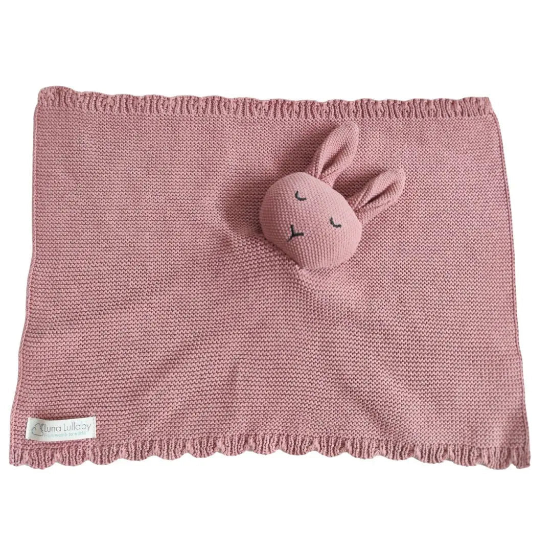 Luna Lullaby Luna Lullaby Snuggle Lovie Bunny Bear Medium Pink Lovey - Everetts Place Boutique - 