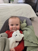 Luna Lullaby Luna Lullaby Snuggle Lovie Soft White Cotton Lovie - Everetts Place Boutique - 