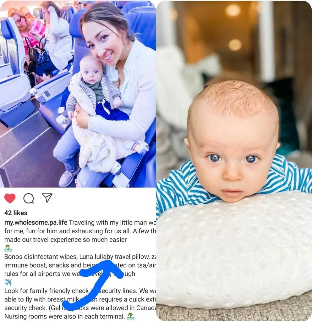 Luna Lullaby Luna Lullaby Travel Pillow Blue Dot V Shape Comfort - Everetts Place Boutique - 