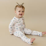 Little Joy Co. Luna Moths Bamboo Zippy Romper Footed for Babies All Sizes - Everetts Place Boutique - 