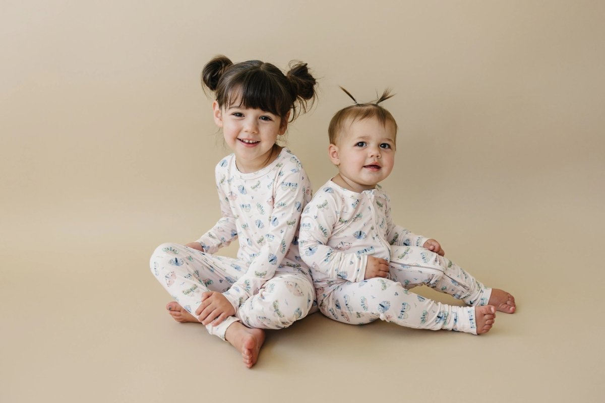 Little Joy Co. Luna Moths Bamboo Zippy Romper Footed for Babies All Sizes - Everetts Place Boutique - 