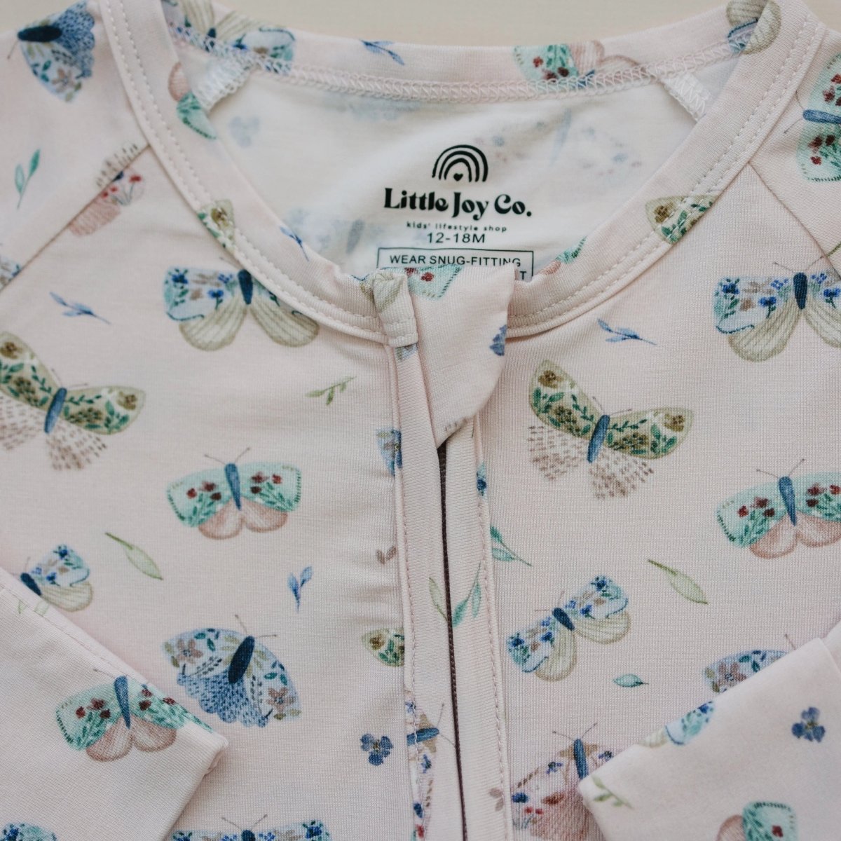 Little Joy Co. Luna Moths Bamboo Zippy Romper Footed for Babies All Sizes - Everetts Place Boutique - 