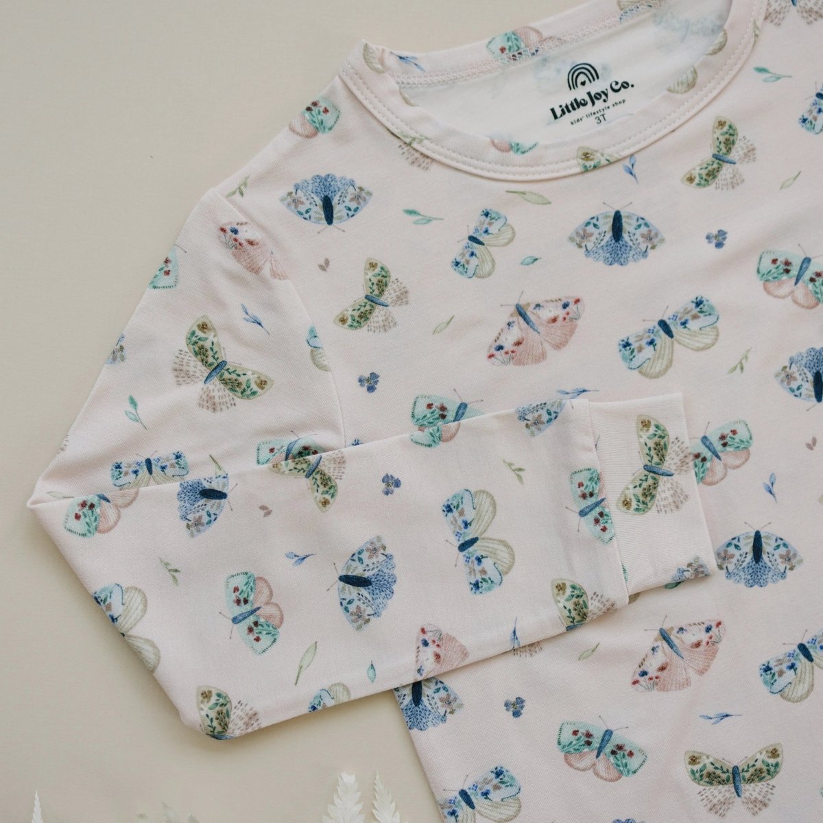 Little Joy Co. Luna Moths Two Piece Bamboo Pajamas Breathable Sleepwear - Everetts Place Boutique - 