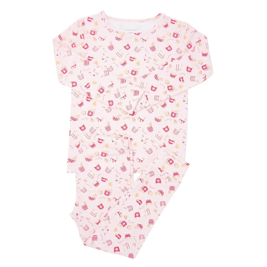 Luxaboo Big Kid Pajama Soft Cozy French Terry Sleepwear Sweet Bamboo