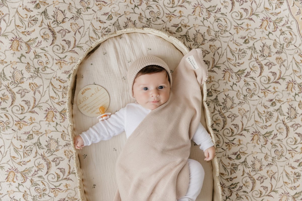 Bleu La La Luxe Collection 100 Percent Organic Cotton Luxury Knit Baby Blanket - Everetts Place Boutique - 