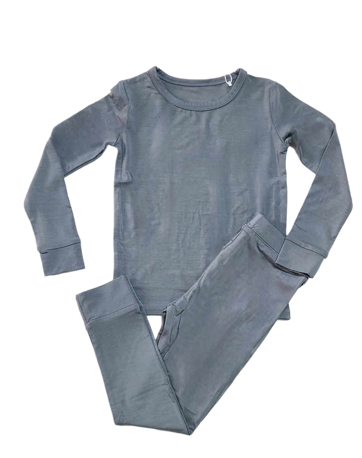 Toddler two-piece pajama set in stone grey with long-sleeve top and matching long pants
