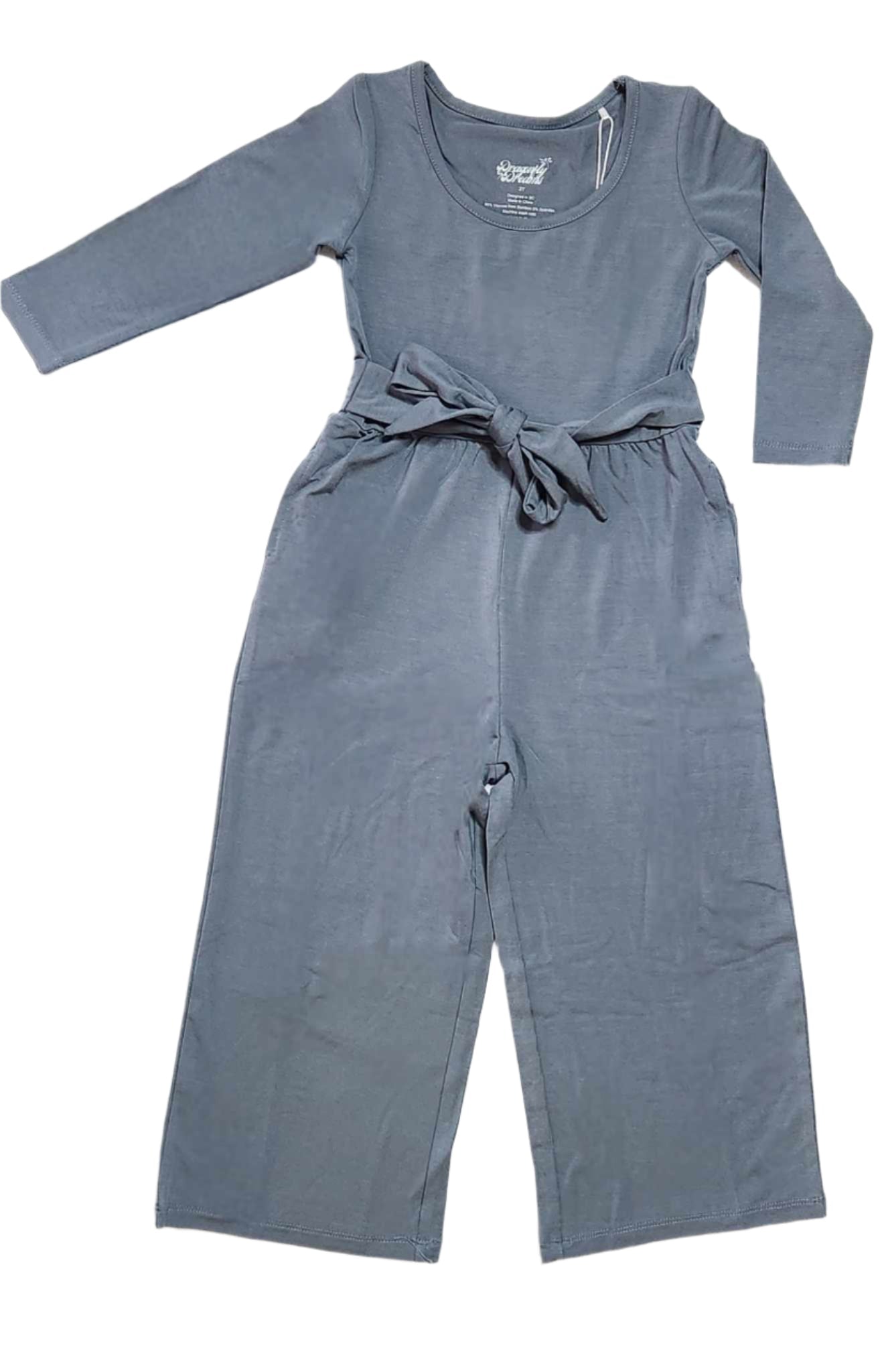 Dragonfly Dreams Bamboo Luxe Stone Long Sleeve Wide Leg Jumpsuit
