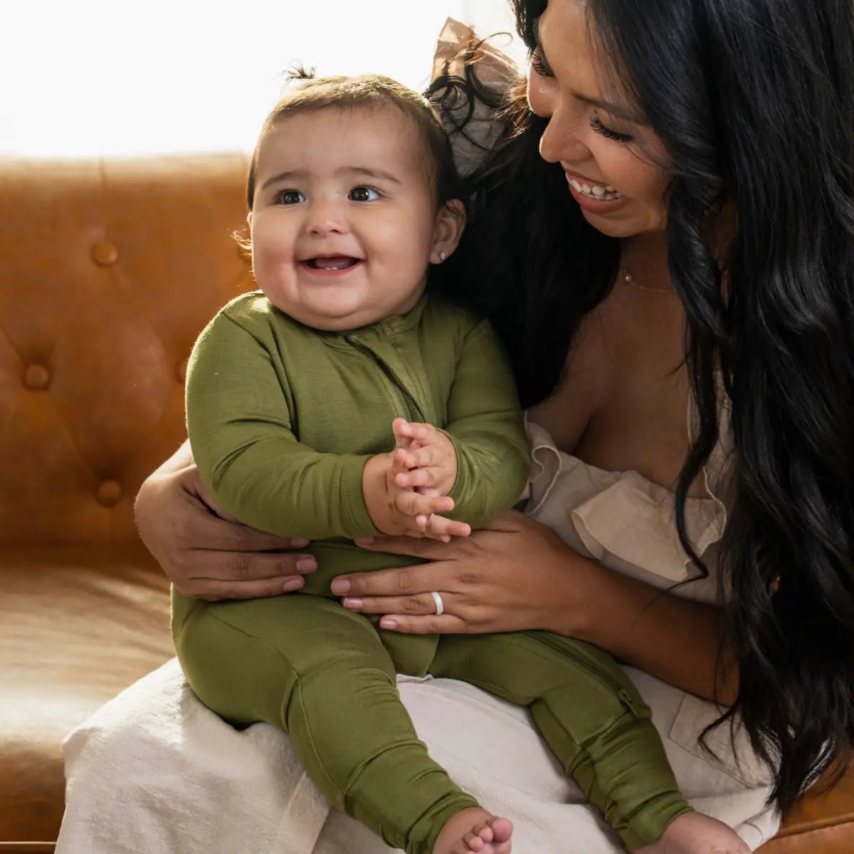 Dreamland Baby LuxeWeave Baby Bamboo Pajamas with DreamCuffs for Ultimate Sleep Comfort - 