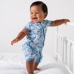 Dreamland Baby LuxeWeave Baby Short Sleeve Bamboo Romper for Softness and Comfort - 
