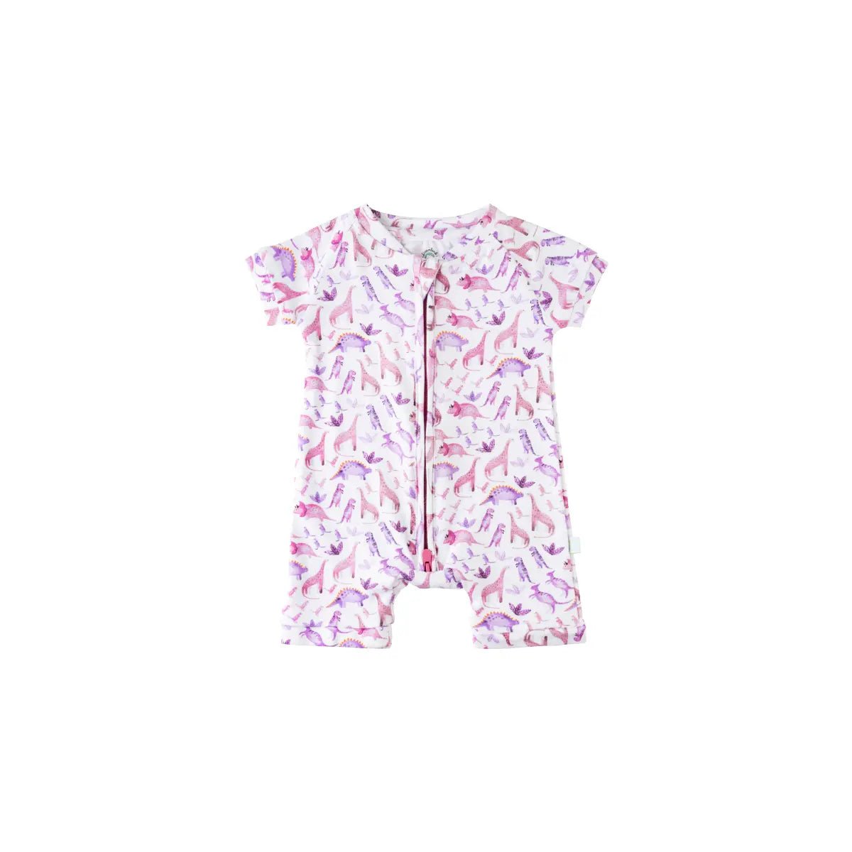 Dreamland Baby LuxeWeave Baby Short Sleeve Bamboo Romper for Softness and Comfort - 