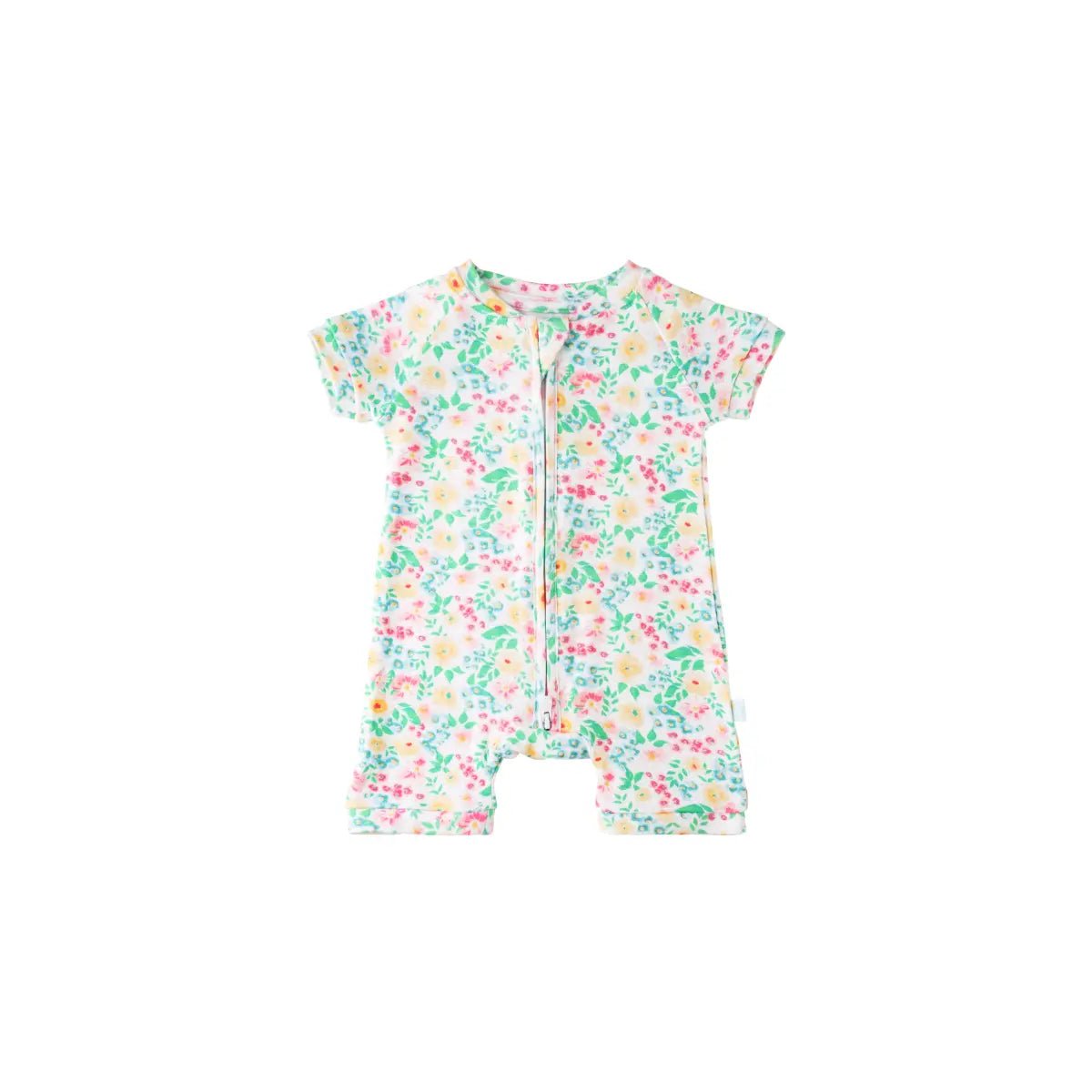 Dreamland Baby LuxeWeave Baby Short Sleeve Bamboo Romper for Softness and Comfort - 