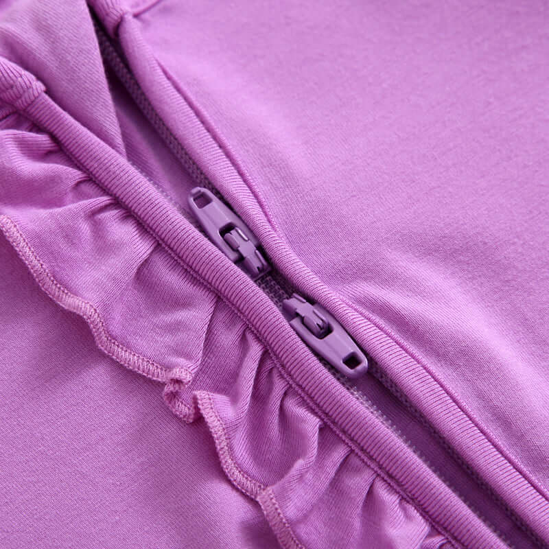 Luxie Charm Luxie Lavender Ruffled Zipper Baby Romper - Everetts Place Boutique - 