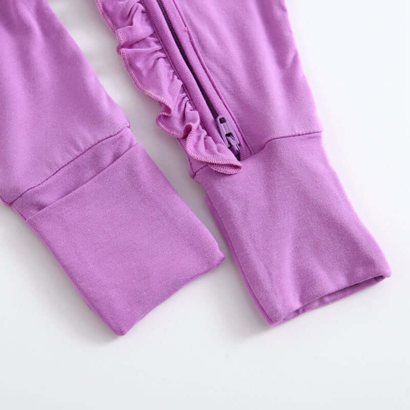 Luxie Charm Luxie Lavender Ruffled Zipper Baby Romper - Everetts Place Boutique - 