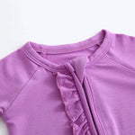 Luxie Charm Luxie Lavender Ruffled Zipper Baby Romper - Everetts Place Boutique - 