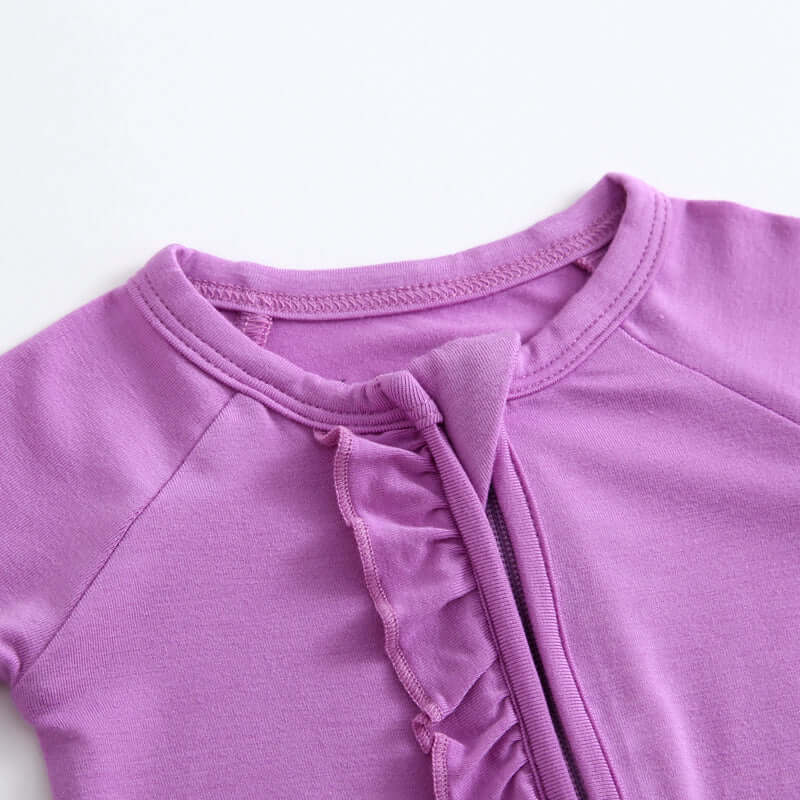 Luxie Charm Luxie Lavender Ruffled Zipper Baby Romper - Everetts Place Boutique - 