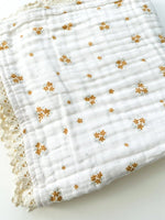 Harp Angel Boutique Luxurious Muslin Baby Blanket with 6 Layers for Elegant Infants - 