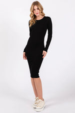PinkBlush Luxurious Ribbed Maternity Midi Dress with Seamless Fit for Expectant Mothers - 