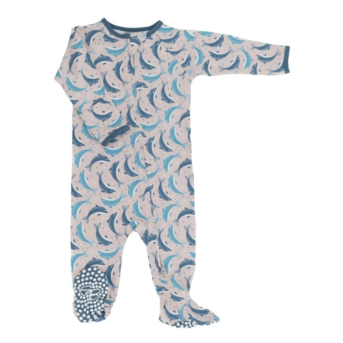 Sweet Bamboo Luxury Baby Zipper Footie with 2 Way Zip and Silicone Grips for Comfortable Sleep - 